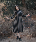 Grave Familiar Dress - Black and Grey Stripe