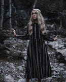 Grave Familiar Dress - Black and Grey Stripe
