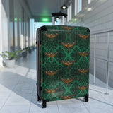 Death's Head Moth Emerald Damask Suitcase