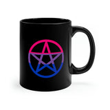 Bisexual Witchcraft - Pride Flag Pentagram - 11oz Black Mug