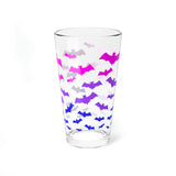 Batty Bisexual Pride Pint Glass - 16oz - Bi Goth Bats Tumbler - LGBTQ