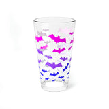 Batty Bisexual Pride Pint Glass - 16oz - Bi Goth Bats Tumbler - LGBTQ
