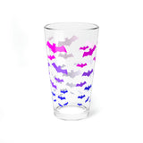 Batty Bisexual Pride Pint Glass - 16oz - Bi Goth Bats Tumbler - LGBTQ
