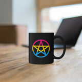 Pansexual Witchcraft - Pride Flag Pentagram - 11oz Black Mug