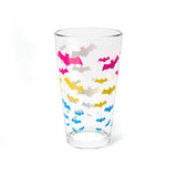 Batty Pansexual Pride Pint Glass - 16oz - Pan Goth Bats Tumbler - LGBTQ