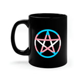 Trans Witchcraft - Pride Flag Pentagram - 11oz Black Mug