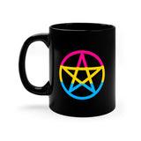 Pansexual Witchcraft - Pride Flag Pentagram - 11oz Black Mug