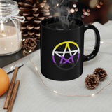 NB Witchcraft - Pride Flag Pentagram - 11oz Black Mug