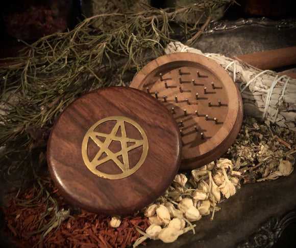 Wooden Pentagram Herb Grinder