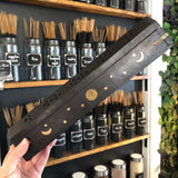 Black Wooden Incense Burner with Brass Inlay - Coffin - Stick Incense - Box