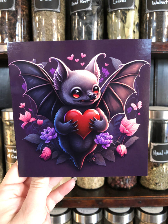 Batty For You - Spooky Valentine / Valloween - Holiday Greeting Card