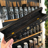 Black Wooden Incense Burner with Brass Inlay - Coffin - Stick Incense - Box