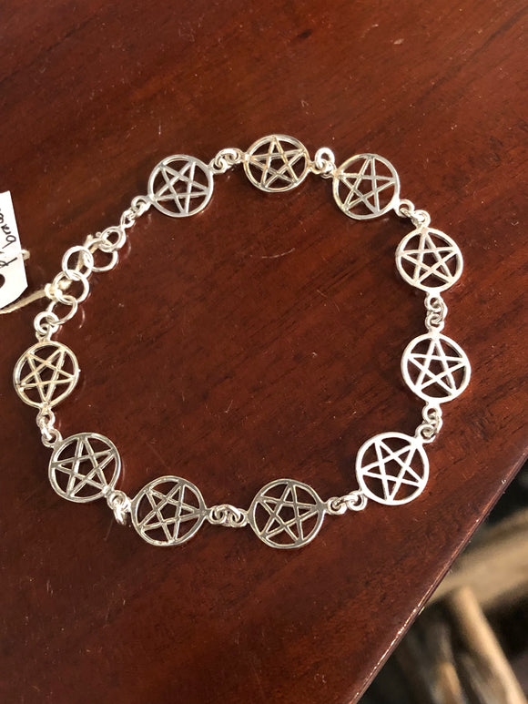 Witches’ Pentagram Bracelet - Sterling Silver
