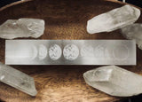 Moon Phase Etched Selenite - Crystal Charging Plate - Altar Tool