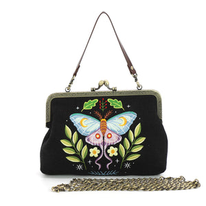 Luna Moth Vintage Kisslock Bag