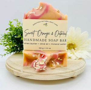 Sweet orange & Oatmeal Artisan Soap - Saratoga Natural Body Care- 4 oz bar