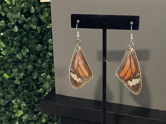 Butterfly Wing Earrings - Small Monarch