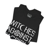 'WITCHES AGAINST FASCISM' Black Unisex Cotton T-Shirt