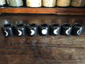 Moon Phases Chime Candle Holder Set - Black