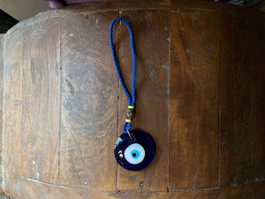 Medium Evil Eye Talisman on Blue Cord