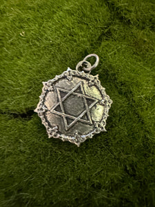 Star Of David Pewter Pendant