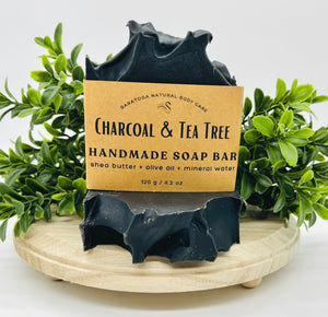 Charcoal & Tea Tree Artisan Soap - Saratoga Natural Body Care- 4 oz bar
