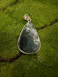 Moss Agate Sterling Silver Pendant