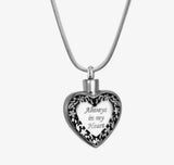 Memorial Necklace - Ashes / Cremated Remains Keepsake - Always in My Heart