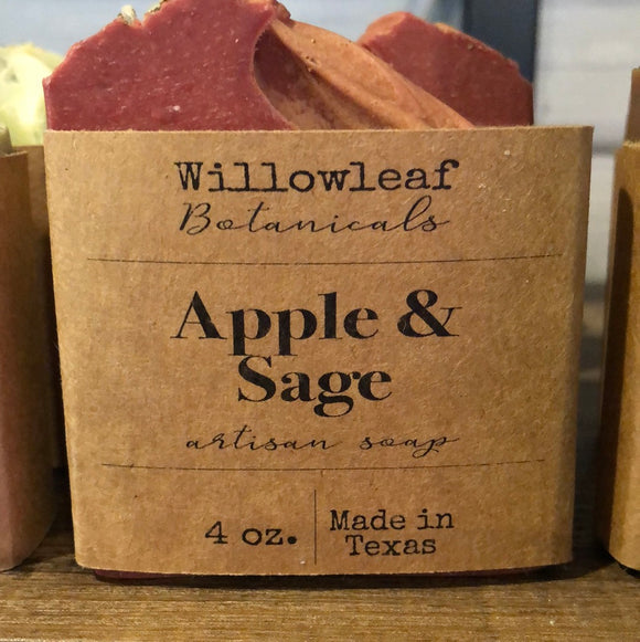 Apple & Sage Artisan Soap - Willowleaf Botanicals - 4 oz bar