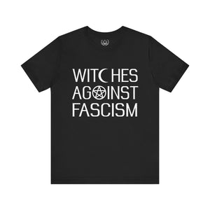 'WITCHES AGAINST FASCISM' Black Unisex Cotton T-Shirt