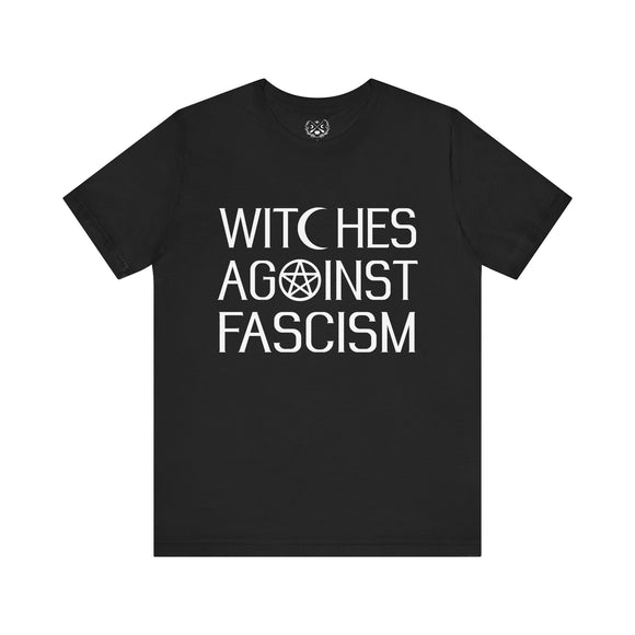 'WITCHES AGAINST FASCISM' Black Unisex Cotton T-Shirt