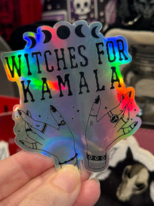 Holographic Witches For Kamala Sticker