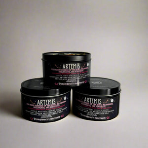 Artemis Candle- 8oz 100% Soy - Wood Wick - Crystals & Essential Oils