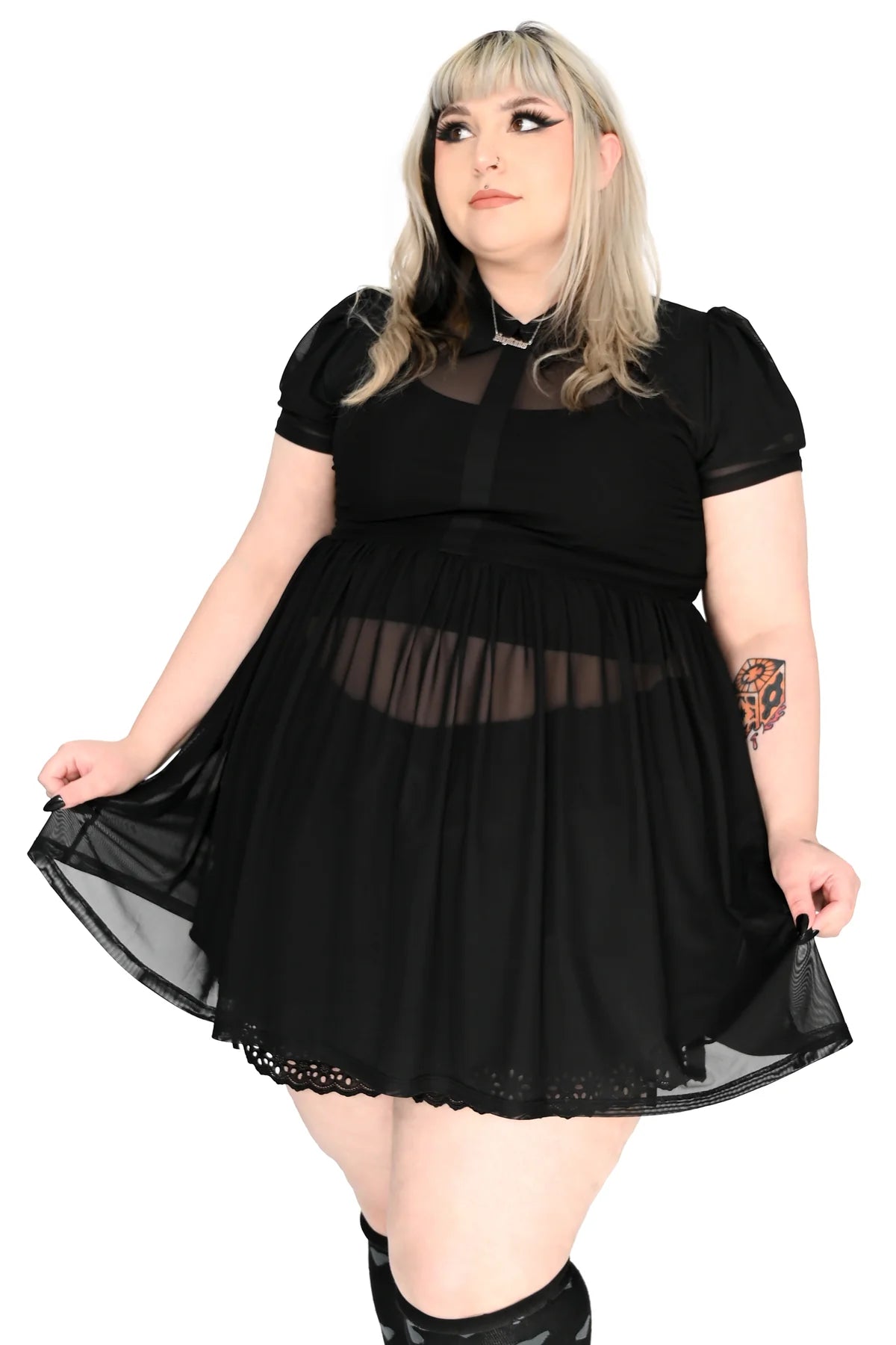Foxblood Courtney Mesh Babydoll Dress thornandmoon Foxblood Courtney Mesh Babydoll Dress thornandmoon