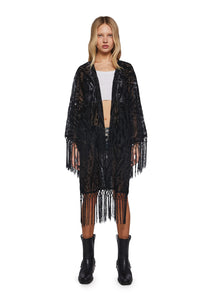 Flocked Kimono