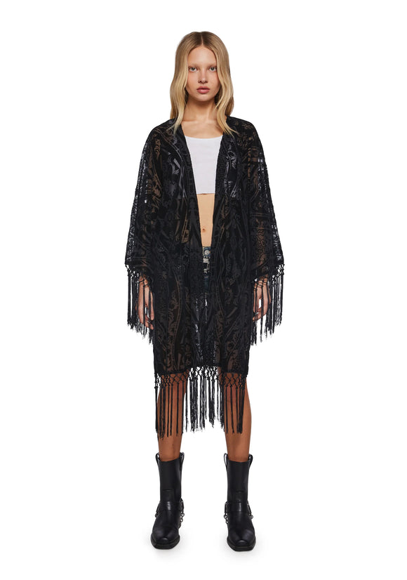 Flocked Kimono