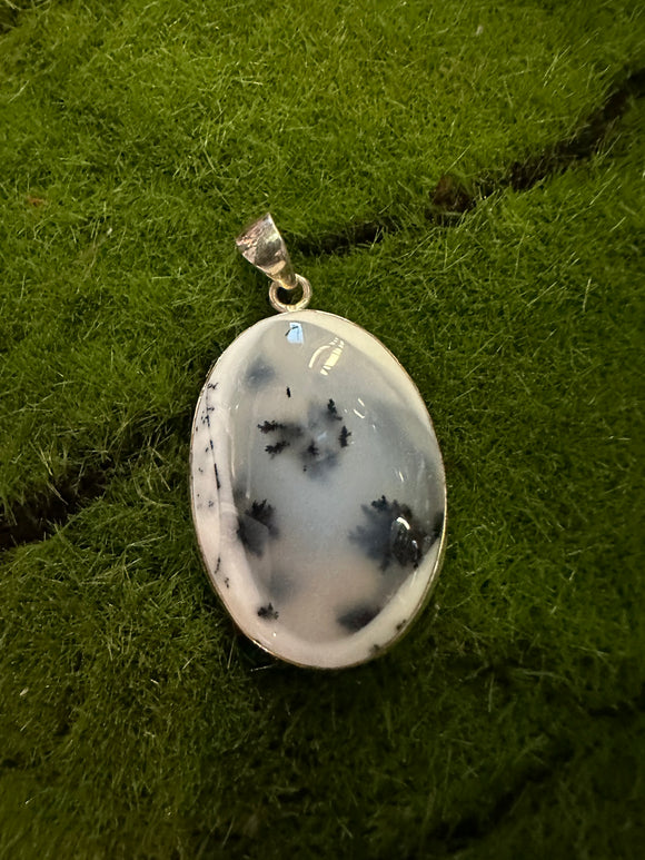 Dendritic Opal Sterling Silver Pendant