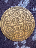 Wooden Engraved Hekate Stropholos Altar Tile - Hecate