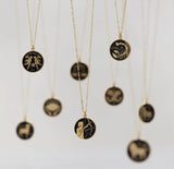 14k Gold Plated and Enamel Zodiac Necklaces