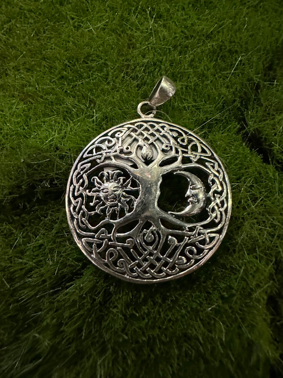 Sterling Silver Tree of Life Yggdrasil With Celtic Knot Details