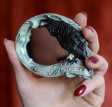 Nevermore Compact Mirror - Poe Raven Skull Gothic