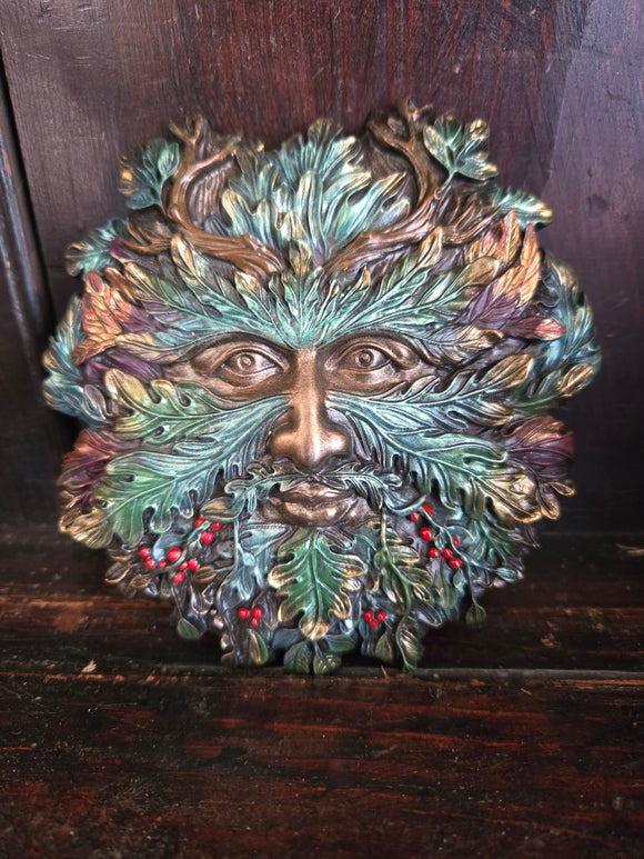 Winter Solstice Antler Greenman Wall Plaque