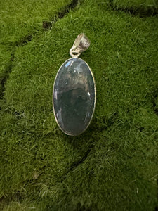 Moss Agate Sterling Silver Pendant