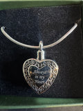 Memorial Necklace - Ashes / Cremated Remains Keepsake - Always in My Heart