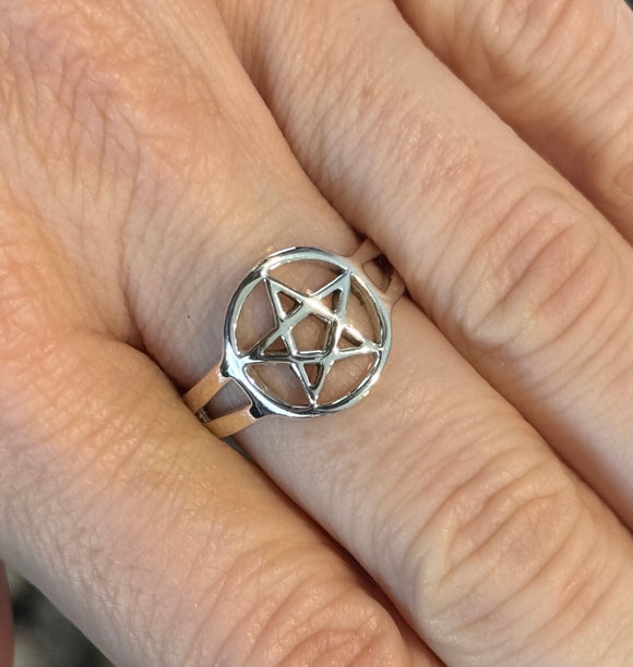 Sterling Silver Pentagram Ring