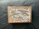 Raven Carved Wooden Box