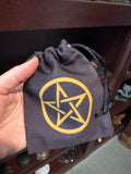 Drawstring Cloth Pouch with Pagan Symbol - 3.5” x 5”