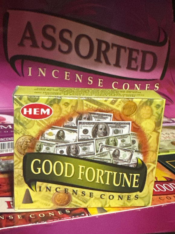 HEM Good Fortune Cone Incense (10-pack)