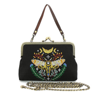 Death Head Moth Vintage Kisslock Bag