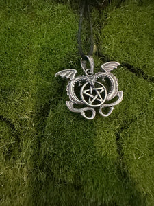 Pentacle Of The Dragon - 100% Pewter Necklace